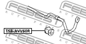 Bussning, stabilisatorstag, Bakaxel, båda sidor Febest TSB-AVV60R FEBEST Bussning, stabilisatorstag, Bakaxel, båda sidor Febest TSB-AVV60R FEBEST