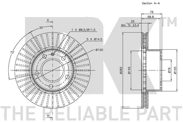 Bromsskiva Ventilerad, Framaxel Nk 201527 NK