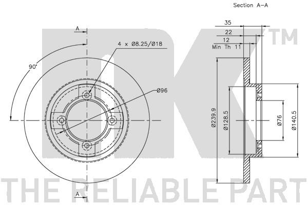 Bromsskiva Solid, Framaxel Nk 202213 NK