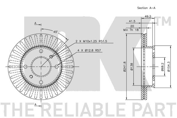 Bromsskiva Ventilerad, Framaxel Nk 202230 NK Bromsskiva Ventilerad, Framaxel Nk 202230 NK