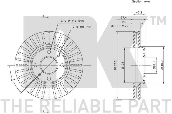 Bromsskiva Ventilerad, Framaxel Nk 202249 NK Bromsskiva Ventilerad, Framaxel Nk 202249 NK