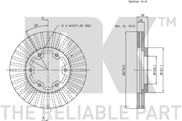Bromsskiva Ventilerad, Framaxel Nk 202250 NK