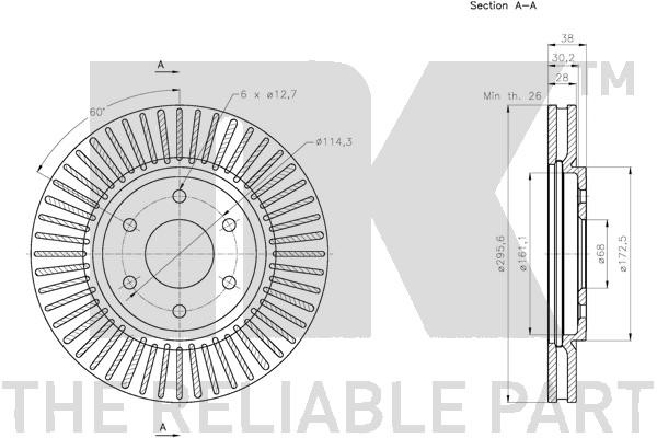 Bromsskiva Ventilerad, Framaxel Nk 202275 NK