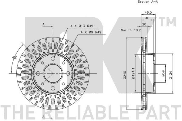 Bromsskiva Ventilerad, Framaxel Nk 202331 NK