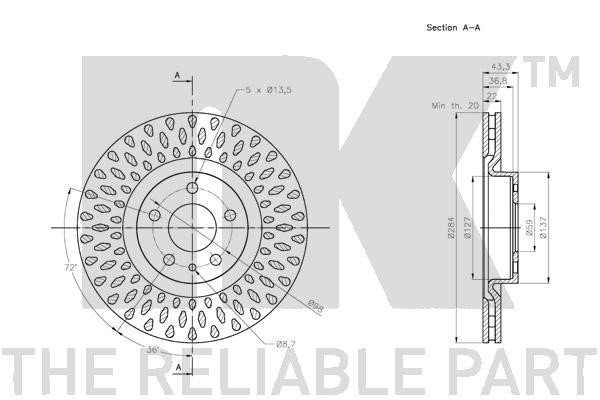 Bromsskiva Ventilerad, Framaxel Nk 202367 NK Bromsskiva Ventilerad, Framaxel Nk 202367 NK