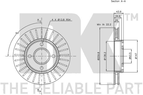 Bromsskiva Ventilerad, Framaxel Nk 202540 NK Bromsskiva Ventilerad, Framaxel Nk 202540 NK