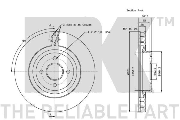 Bromsskiva Ventilerad, Framaxel Nk 202566 NK Bromsskiva Ventilerad, Framaxel Nk 202566 NK