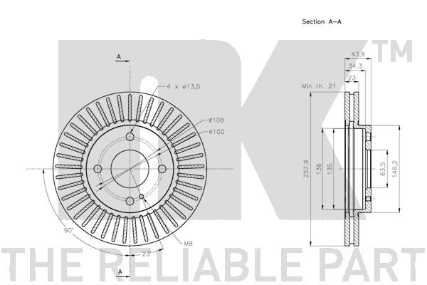 Bromsskiva Ventilerad, Framaxel Nk 202580 NK