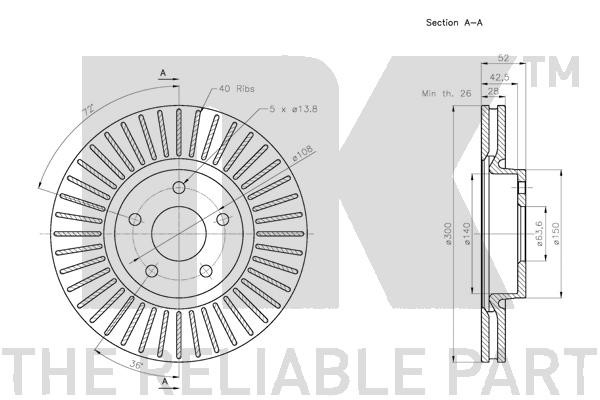 Bromsskiva Ventilerad, Framaxel Nk 202581 NK Bromsskiva Ventilerad, Framaxel Nk 202581 NK