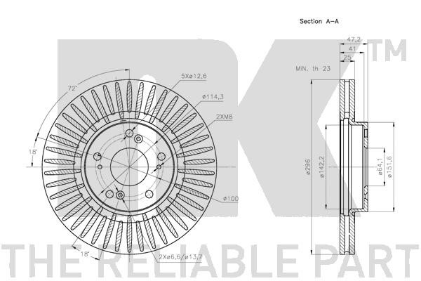 Bromsskiva Ventilerad, Framaxel Nk 202649 NK