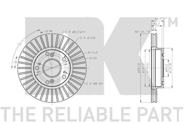 Bromsskiva Ventilerad, Framaxel Nk 202667 NK