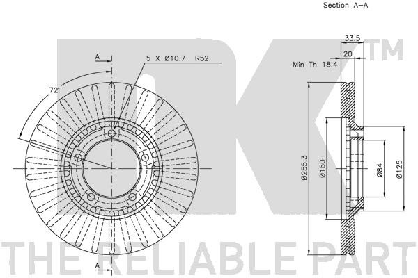 Bromsskiva Ventilerad, Framaxel Nk 203014 NK