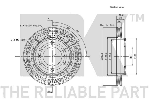 Bromsskiva Ventilerad, Framaxel Nk 203033 NK
