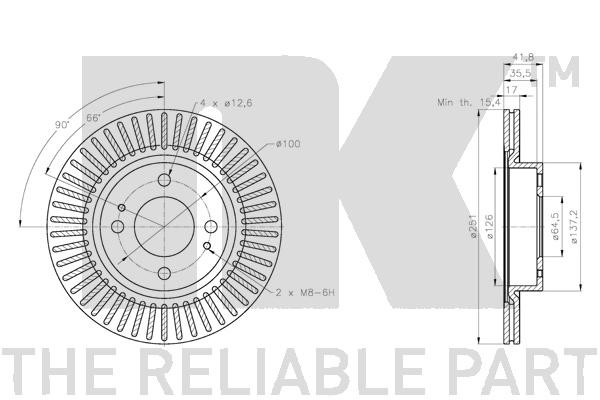Bromsskiva Ventilerad, Framaxel Nk 203087 NK Bromsskiva Ventilerad, Framaxel Nk 203087 NK