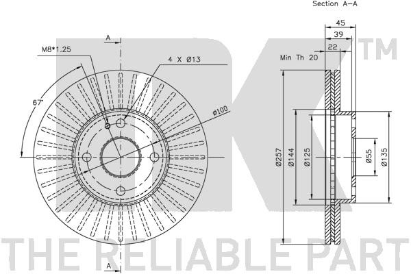 Bromsskiva Ventilerad, Framaxel Nk 203230 NK