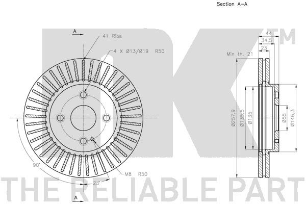 Bromsskiva Ventilerad, Framaxel Nk 203267 NK