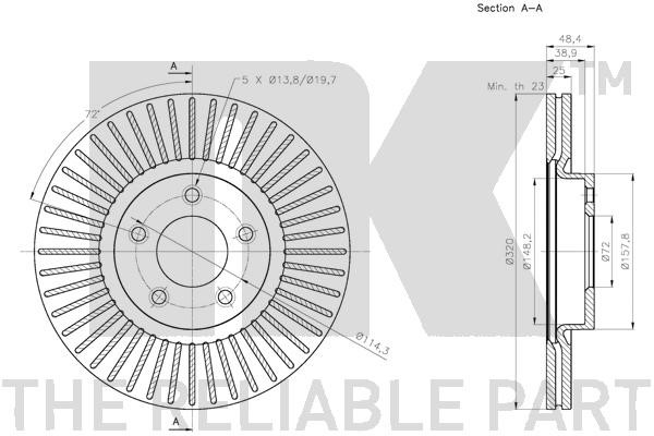 Bromsskiva Ventilerad, Framaxel Nk 203272 NK