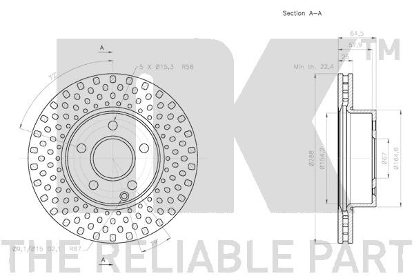 Bromsskiva Ventilerad, Framaxel Nk 2033106 NK