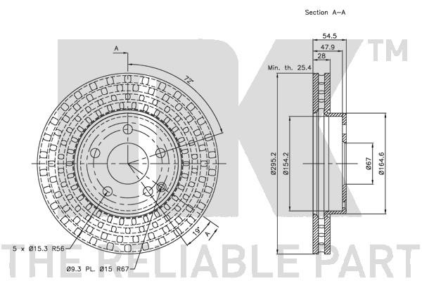 Bromsskiva Ventilerad, Framaxel Nk 203359 NK