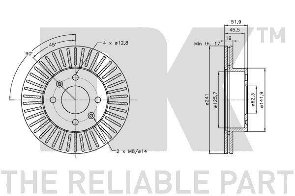 Bromsskiva Ventilerad, Framaxel Nk 203409 NK Bromsskiva Ventilerad, Framaxel Nk 203409 NK