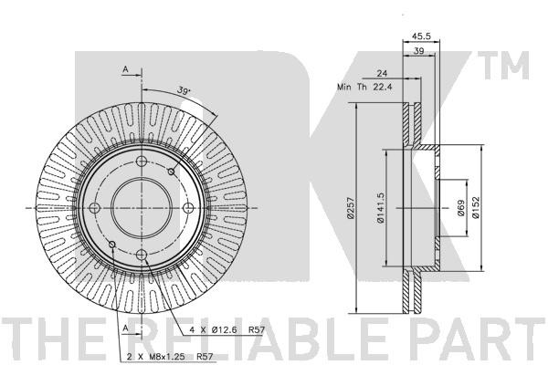 Bromsskiva Ventilerad, Framaxel Nk 203411 NK