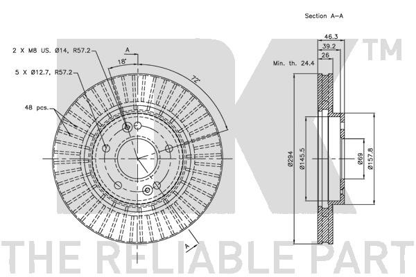 Bromsskiva Ventilerad, Framaxel Nk 203415 NK Bromsskiva Ventilerad, Framaxel Nk 203415 NK