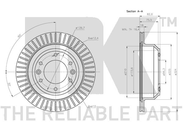 Bromsskiva Ventilerad, Bakaxel Nk 203437 NK