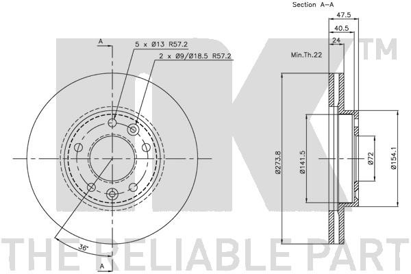 Bromsskiva Ventilerad, Framaxel Nk 203506 NK Bromsskiva Ventilerad, Framaxel Nk 203506 NK