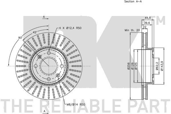 Bromsskiva Ventilerad, Framaxel Nk 203523 NK