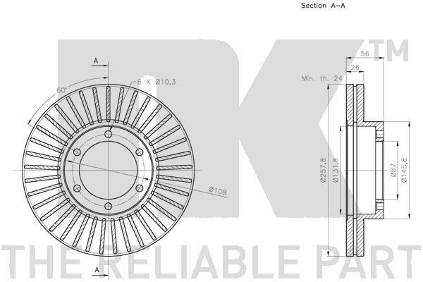 Bromsskiva Ventilerad, Framaxel Nk 203535 NK Bromsskiva Ventilerad, Framaxel Nk 203535 NK