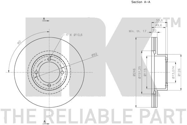 Bromsskiva Ventilerad, Framaxel Nk 203615 NK Bromsskiva Ventilerad, Framaxel Nk 203615 NK