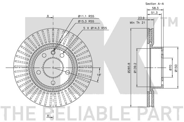 Bromsskiva Ventilerad, Framaxel Nk 203620 NK Bromsskiva Ventilerad, Framaxel Nk 203620 NK