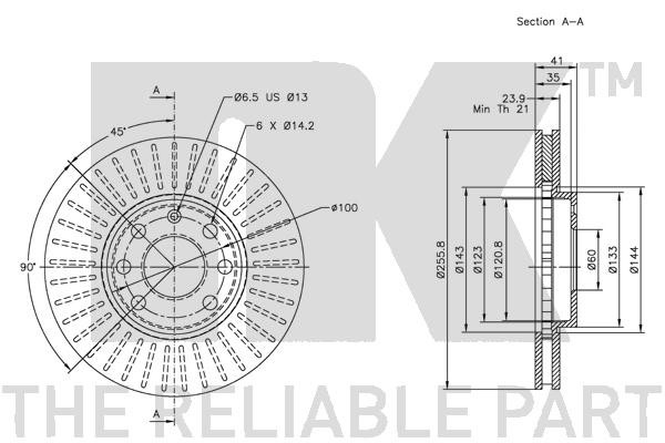 Bromsskiva Ventilerad, Framaxel Nk 203629 NK