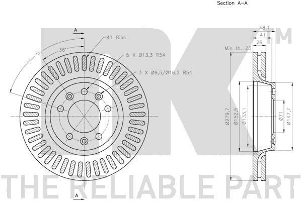 Bromsskiva Ventilerad, Framaxel Nk 203735 NK Bromsskiva Ventilerad, Framaxel Nk 203735 NK