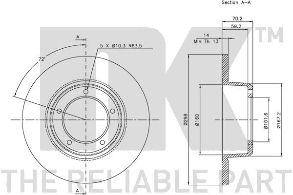 Bromsskiva Solid, Framaxel Nk 204001 NK