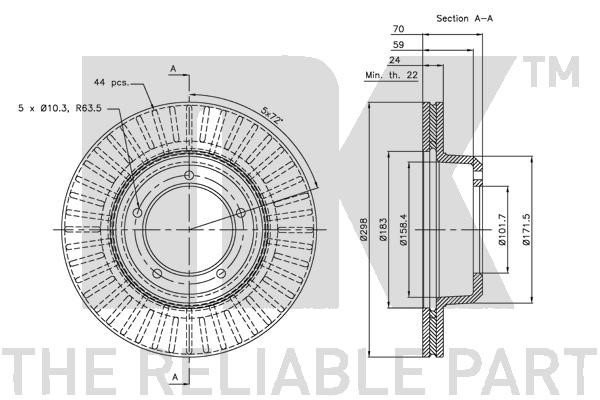 Bromsskiva Ventilerad, Framaxel Nk 204003 NK