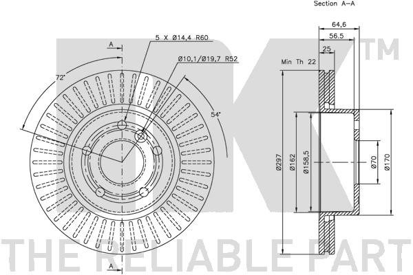 Bromsskiva Ventilerad, Framaxel Nk 204015 NK