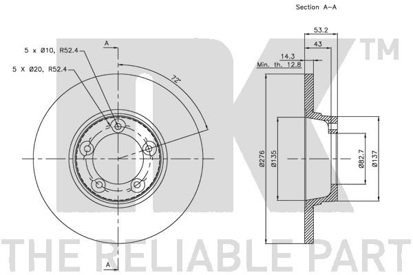 Bromsskiva Solid, Framaxel Nk 204021 NK Bromsskiva Solid, Framaxel Nk 204021 NK