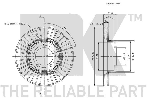 Bromsskiva Ventilerad, Framaxel Nk 204023 NK Bromsskiva Ventilerad, Framaxel Nk 204023 NK