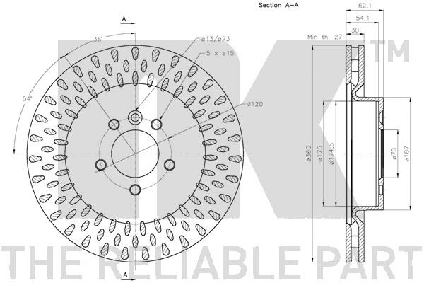 Bromsskiva Ventilerad, Framaxel Nk 204037 NK