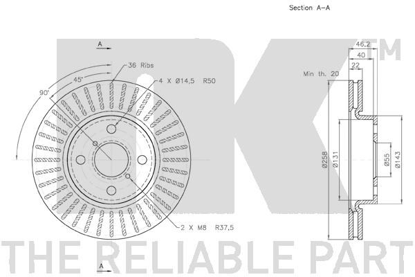 Bromsskiva Ventilerad, Framaxel Nk 2045115 NK Bromsskiva Ventilerad, Framaxel Nk 2045115 NK