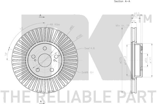 Bromsskiva Ventilerad, Framaxel Nk 2045132 NK