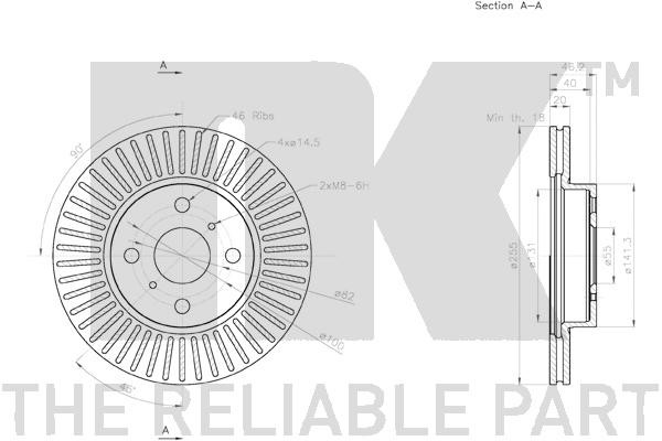 Bromsskiva Ventilerad, Framaxel Nk 2045134 NK