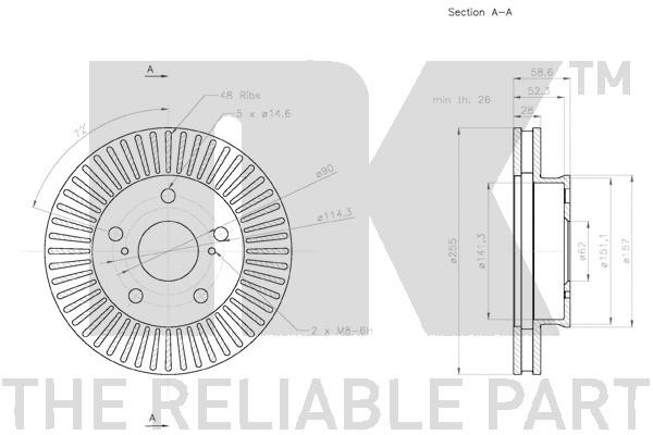 Bromsskiva Ventilerad, Framaxel Nk 2045137 NK Bromsskiva Ventilerad, Framaxel Nk 2045137 NK