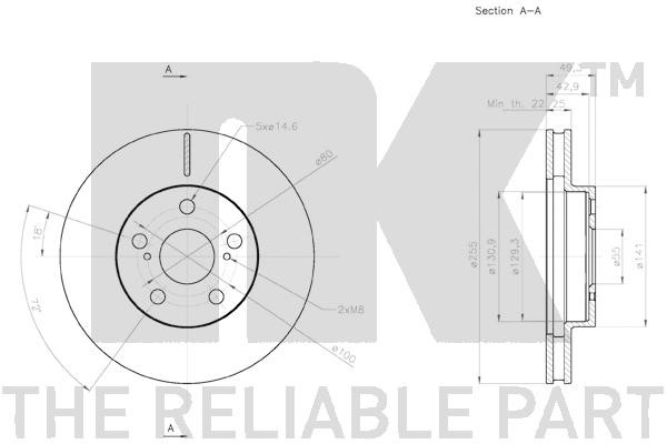 Bromsskiva Ventilerad, Framaxel Nk 2045142 NK
