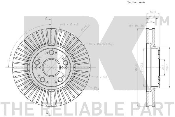 Bromsskiva Ventilerad, Framaxel Nk 2045166 NK