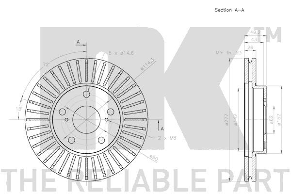 Bromsskiva Ventilerad, Framaxel Nk 2045170 NK Bromsskiva Ventilerad, Framaxel Nk 2045170 NK