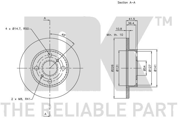 Bromsskiva Solid, Framaxel Nk 204529 NK Bromsskiva Solid, Framaxel Nk 204529 NK