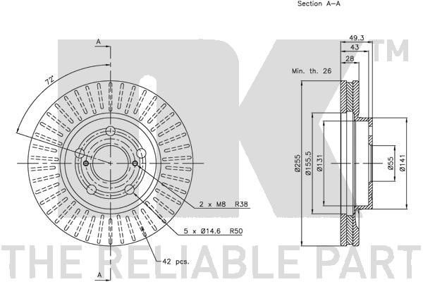 Bromsskiva Ventilerad, Framaxel Nk 204540 NK Bromsskiva Ventilerad, Framaxel Nk 204540 NK