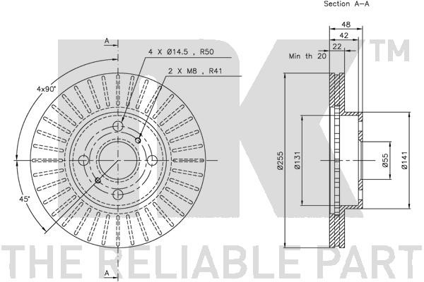 Bromsskiva Ventilerad, Framaxel Nk 204543 NK Bromsskiva Ventilerad, Framaxel Nk 204543 NK